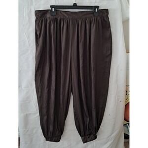 H&M Chocolate Brown Harem Jogger Pants Elastic Waist and Cuffs with Pockets